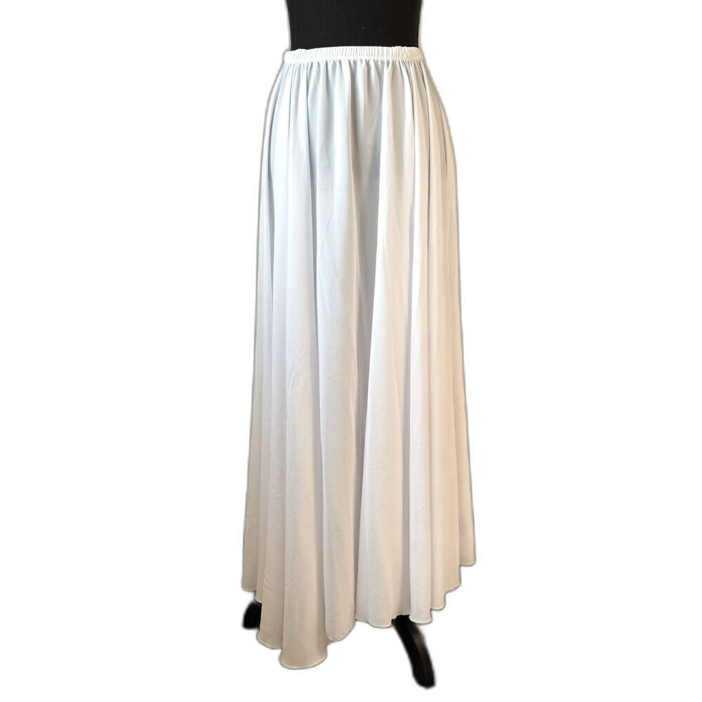 Size M/ L Watercolour Dancewear sheer white maxi lyrical ballet circle skirt